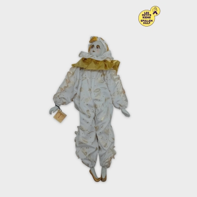 Poupée Arlequin Porcelaine Dorée 45 Cm Neuve