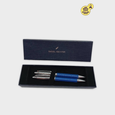 Daniel Hechter Stylo Bille Et Crayon Mine Bleu Argenté