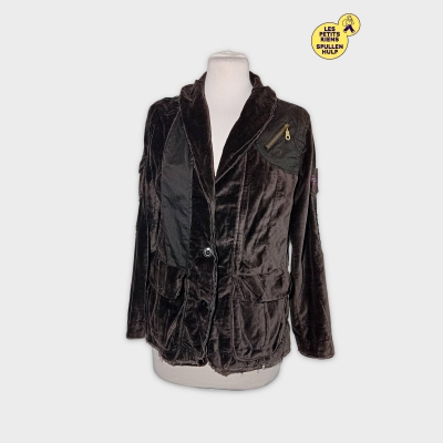 Veste Napapijri Velours Marron Style Militaire L