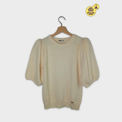 Pull Orfeo Paris Jaune Pâle Manches Bouffantes M