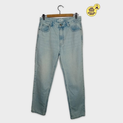 Jean Mom Pull&bear Bleu Clair Délavé Taille Haute L
