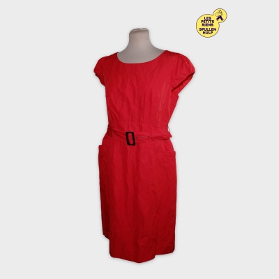 Robe Droite Rouge Ceinturée Taifun Élégante Taille 42