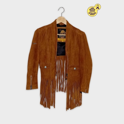 Blouson Perfecto Daim Franges Superdry S