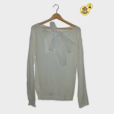 Pull Léger Hampton Bays Blanc Cassé Avec Nœud S
