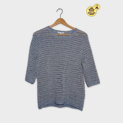 Pull Maille Ajourée Opus Bleu Gris S