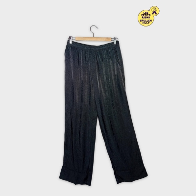 Pantalon Fluide Plissé Noir Zara Taille Xs
