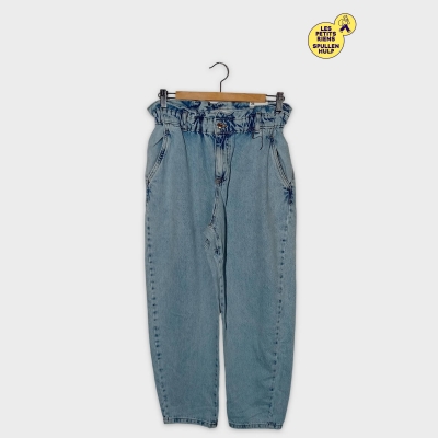 Jean Zara Baggy Fit Taille Haute Bleu Clair 36