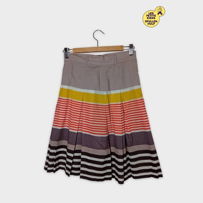 Jupe Plissée Vackroy À Rayures Multicolores Xxs/32/4