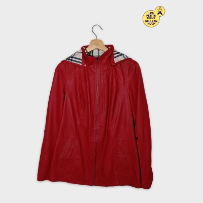 Parka Cuir Kircilar Motif Écossais Style Burberry L