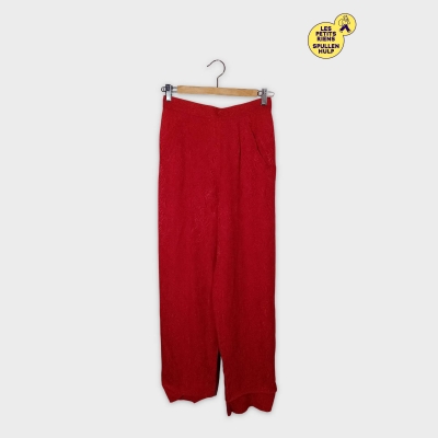 Pantalon Droit Rouge Motif Jacquard Bernard D'orval Paris T5303