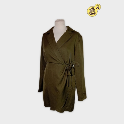 Robe Cache-cœur Vert Kaki À Nouer, Taille S