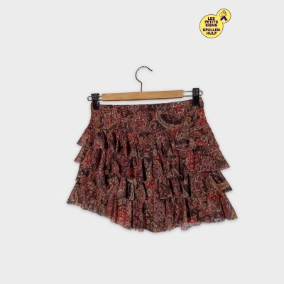 Jupe Courte À Volants Imprimé Fleuri Bershka S