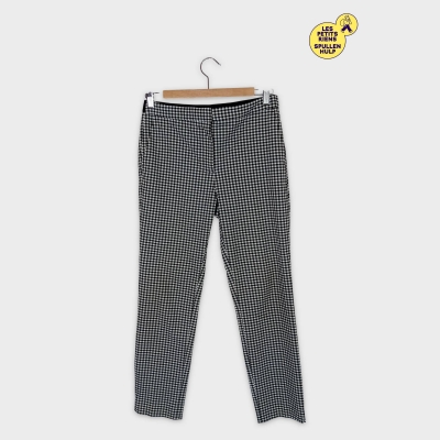 Pantalon Slim Carreaux Vichy Noir Et Blanc Zara M/38/10