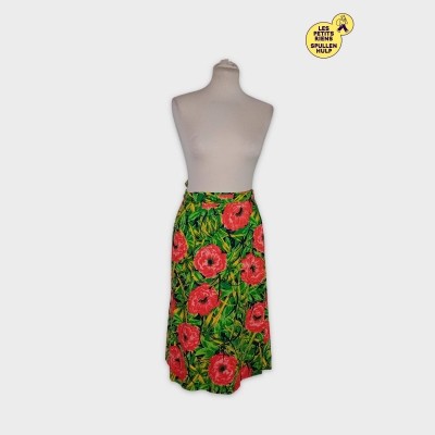 Jupe Tablier Masterhand Fleurie Rouge Et Verte Taille M