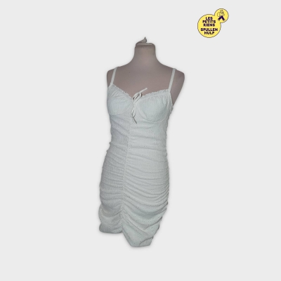 Mini-robe Froncée Divided By H&m Blanche Broderie Anglaise S