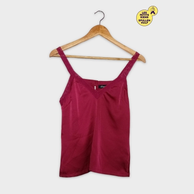 Caraco Satiné Rose Magenta Etam Dentelle M