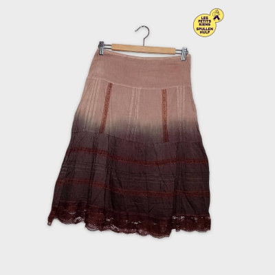 Jupe Courte Kiabi Woman Dégradé Marron Rose Dentelle S
