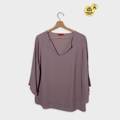 Blouse Fluide Ana Sousa Mauve Col V T5387