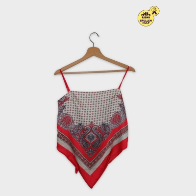 Foulard Haut Bandana Rouge Motif Cachemire