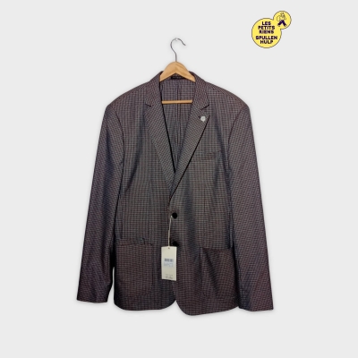 Veste Costume Scotch & Soda Prince De Galles Bleu Marron Xxl