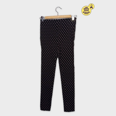 Atmosphere Pantalon Legging Noir Motifs Floraux Xs