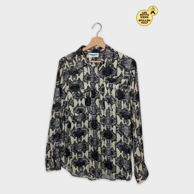 Chemise Essentiel Antwerp Imprimé Serpent Noir Et Beige T.xs