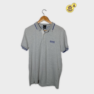 Polo Boss Gris Chiné Et Bleu T5429