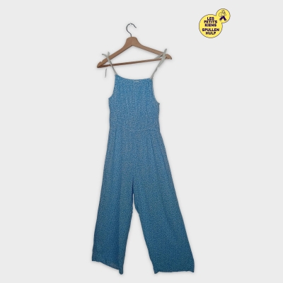 Combinaison Pantalon H&m Bleue Fleurie Légère 12 Ans