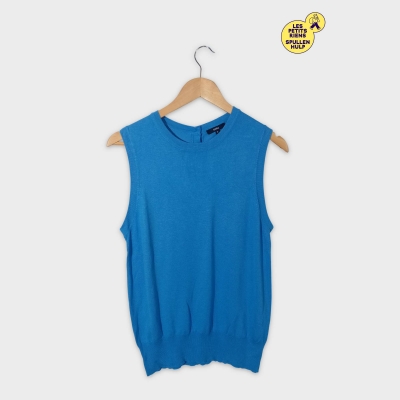 Haut Sans Manches En Maille Sora Bleu Taille M