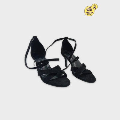 Sandales Talons Noires Brides Daim 39