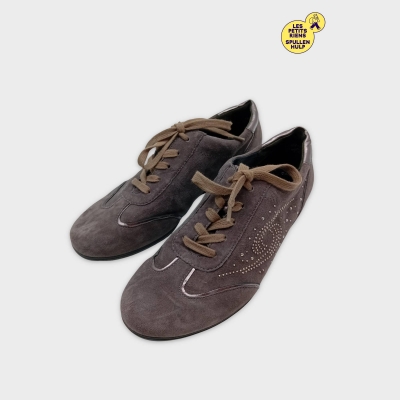Chaussures Plates Gabor Daim Marron Clous 38.5 Eu