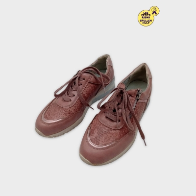 Baskets Basses Wonder Walk Rose Poudré Effet Python