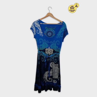 Robe Courte Desigual Motifs Paisley Et Mandala Xl