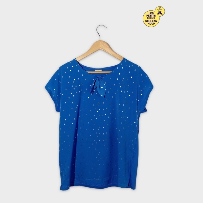 Top Bleu Damart Motifs Brillants Nœud M