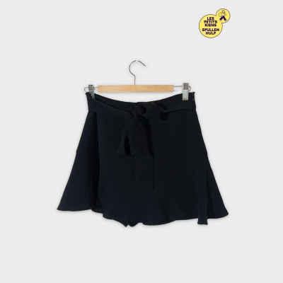 Jupe Short Noire À Nœud Zara M