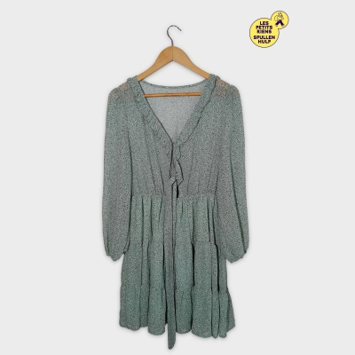 Robe Fluide Vert Menthe Motifs Léopard L