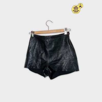 Micro Short En Cuir D'agneau Noir American Apparel S