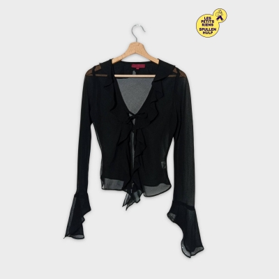 Haut Noir Transparent Volants Fresh Spirit M