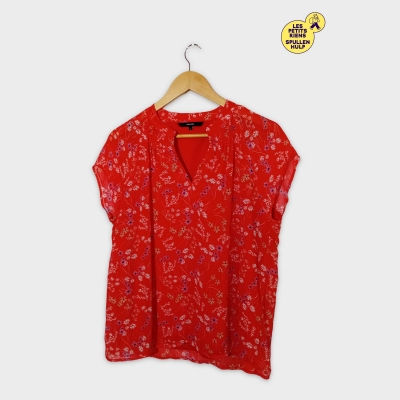 Blouse Fluide À Fleurs Rouge Vero Moda L