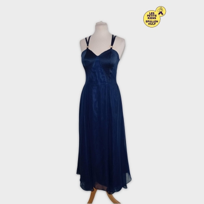 Robe Longue Bleu Marine À Bretelles S