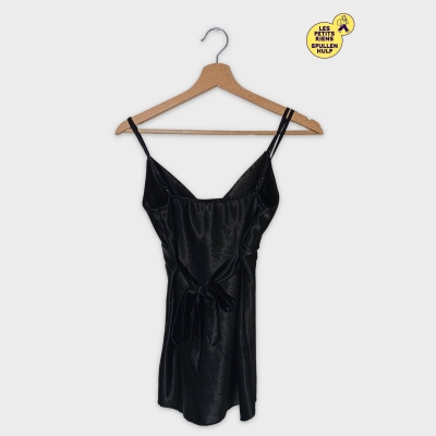 Top Caraco Noir Satiné M