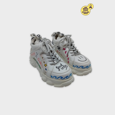 Baskets Buffalo Plateformes Customisées Blanches