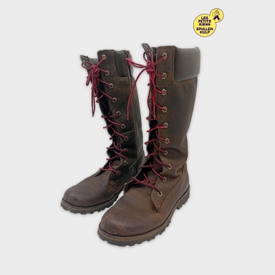 Bottes Hautes Cuir Marron Timberland