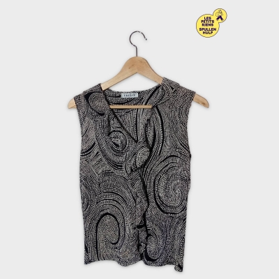 Top Plissé Cassis Motifs Psychédéliques M