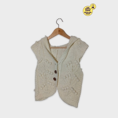 Gilet Maille Torsadée Blanc Cassé M