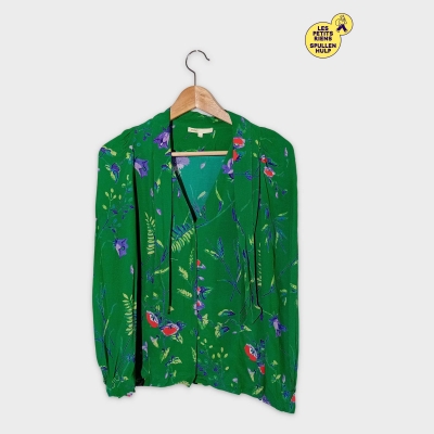 Haut Maje Vert À Fleurs S