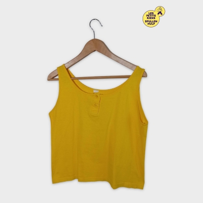 Débardeur Henley Jaune Vif M
