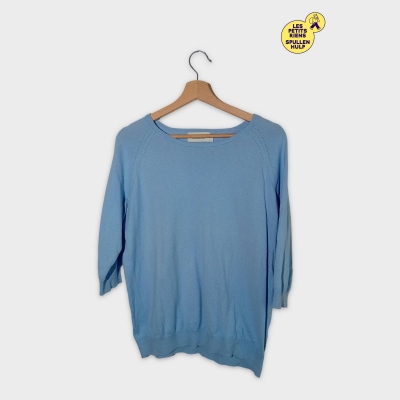 Pull Bleu Ciel Coton Et Cachemire Nathalie Vleeschouwer S