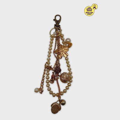 Bijou De Sac Label Jaune Doré Perles & Charms Fantaisie Upcyclé 🟡