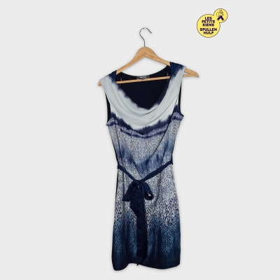 Robe Bel&bo Sans Manches Motifs Bleus Et Blancs S/36